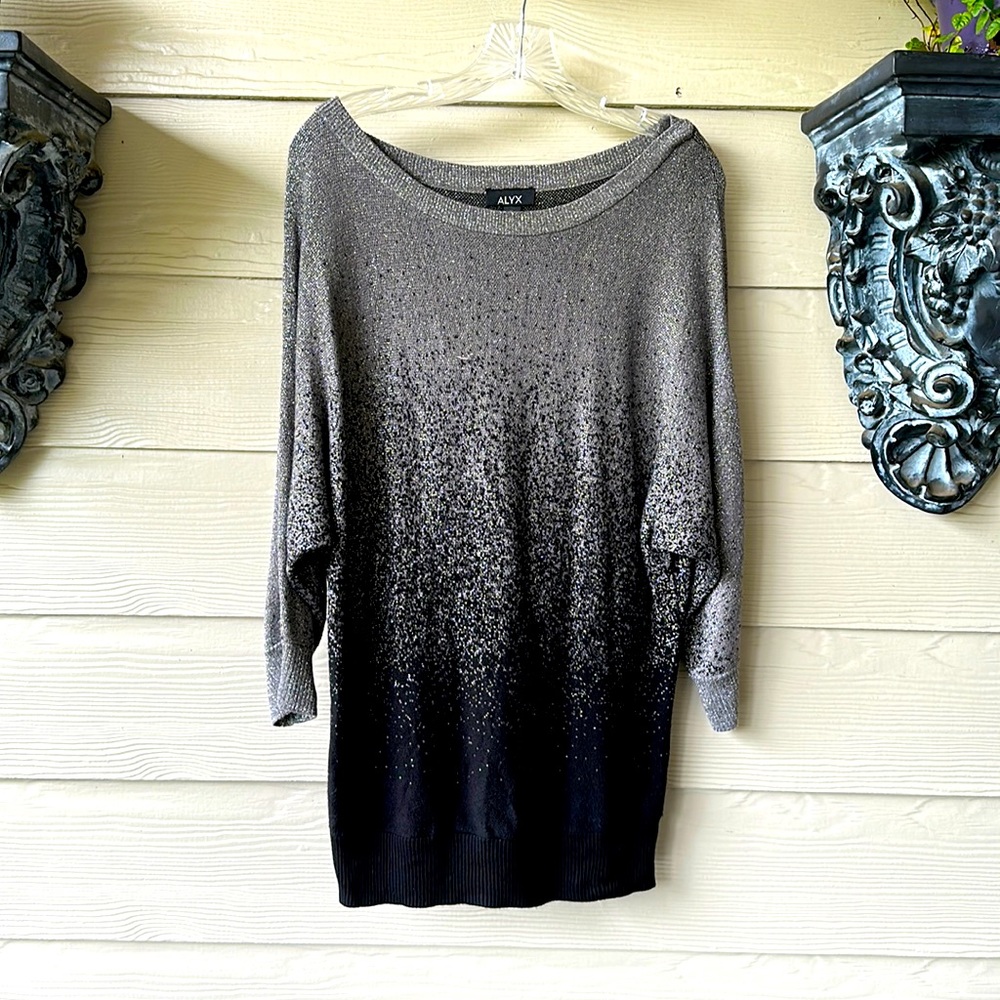 Alyx XL shimmering Silver & Black ombré sweater.